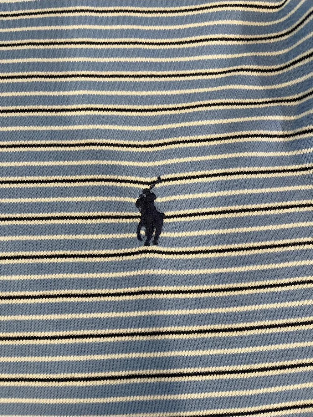 Polo by Ralph Lauren Light Blue, White & Navy Striped Polo Shirt